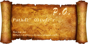 Patkó Olivér névjegykártya