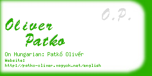 oliver patko business card
